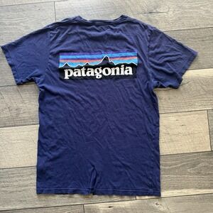 Patagonia Organic Cotton Shirt Sz Small Slim Fit Short Sleeve‎ Blue *Check Pics*